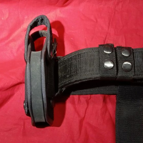 Tactical belt used, black cordura with quick-release buckle and holsters