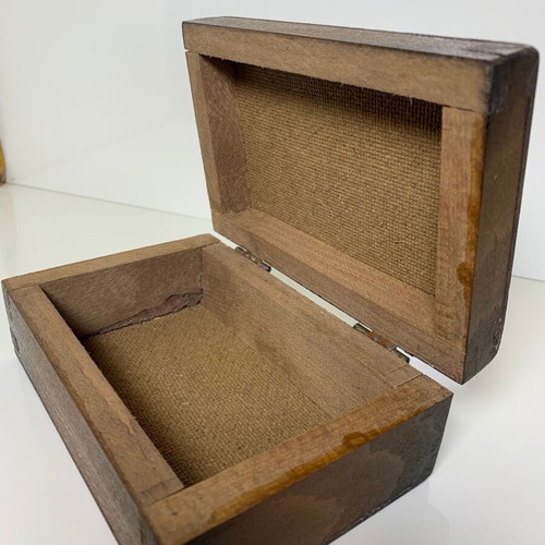 Wooden storage box used with angels