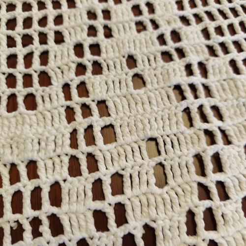 Handmade knitted curtains 105x220 (2) like new without tape