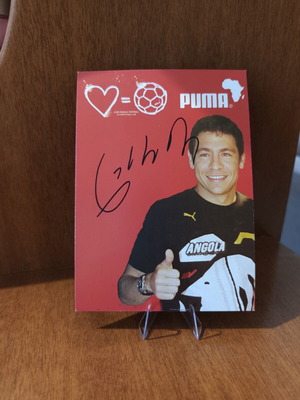 Puma Luciano Galletti Hand Signed Autograph Card Olympiacos Greece Legend used