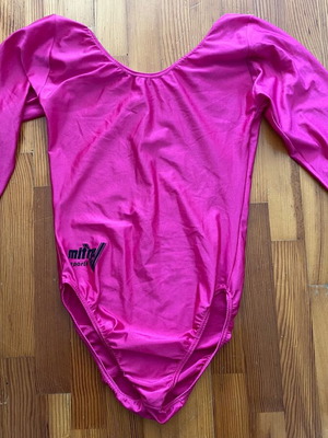 Mitre sports fuchsia elastic bodysuit used, Small Medium