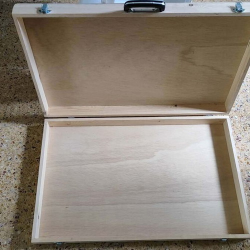 Wooden shadow puppet case for Karagiozis theatre figures