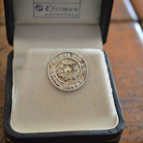 Silver 925 Commemorative Pin Olympic Games Athens 2004 Efsimon like new