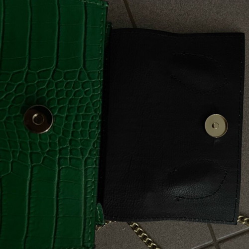 Iraklis Pantsios leather handbag new, green and gold