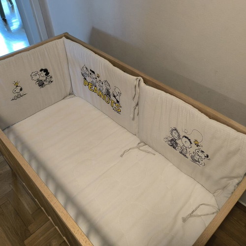 IKEA baby cot with mattress and bedding