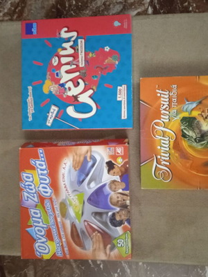 Board games used Trivial Pursuit, Genius and Name, Animals, Plants