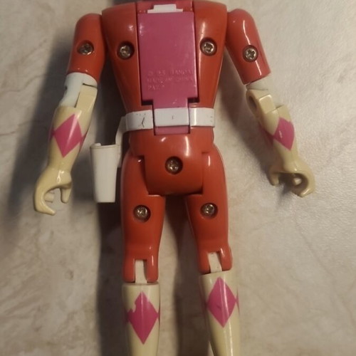 Pink Power Ranger Fliphead figure Bandai 1993 like new