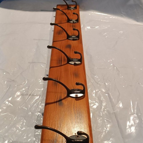 Handmade wooden coat rack 68cm for home entrance and halls