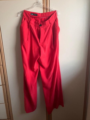 ZARA pants straight fit used, size S, red