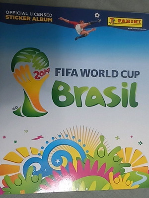Panini FIFA World Cup 2014 album like new with 77 stickers attached