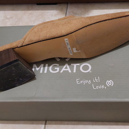 Migato mule beige suede like new, leather, size 38