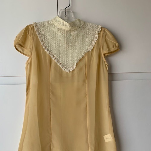 Vinegar see-through blouse with lace like new, beige