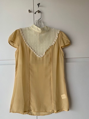 Vinegar see-through blouse with lace like new, beige