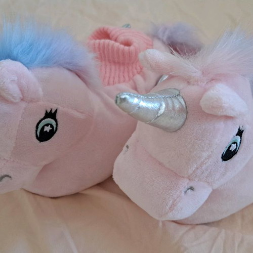 Παπουτσάκια παιδικά μονόκερος Unicorn μεταχειρισμένα, νούμερο 28-29, ροζ, ζεστά