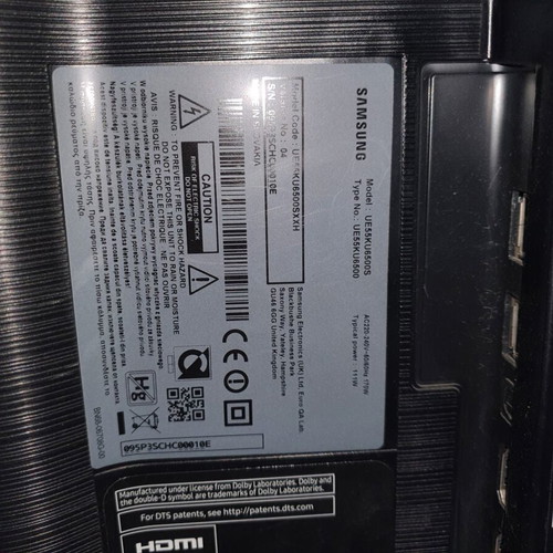 Samsung UE55KU6500SXXH 55 inch TV for parts, burnt screen