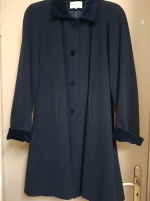 Blue wool-cashmere coat new, size L