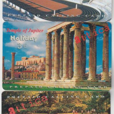 Holiday Attica series 10 private used Amimex phone cards open
