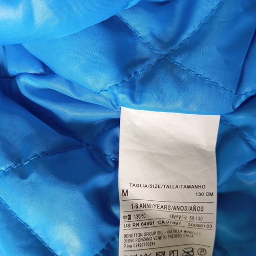 United Colors of Benetton children's windbreaker jacket, blue, age 7-8