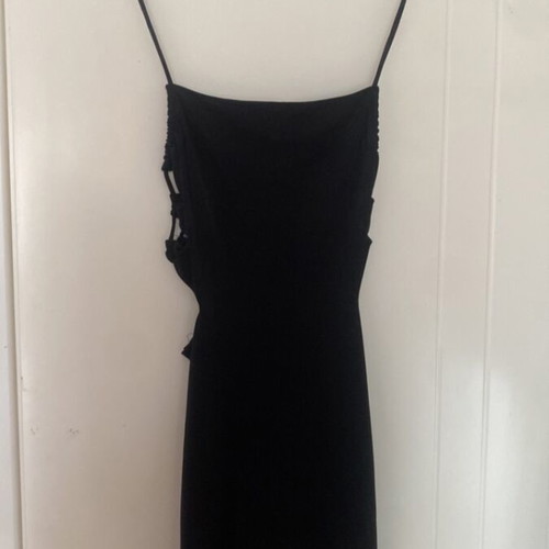 Pull & Bear black short dress with side cutouts