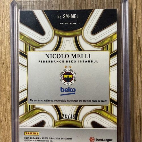 Nicolo Melli Patch Prizm Panini EuroLeague card, Fenerbahce