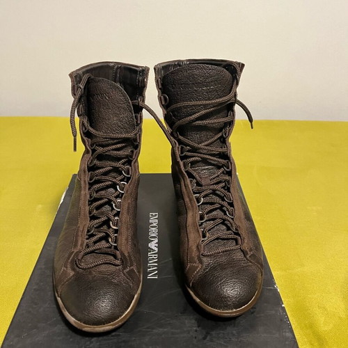 Emporio Armani boots like new, brown size 42 with metallic eyelets