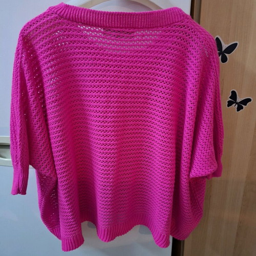 Knitted blouse perforated with zaponé sleeve like new, pink