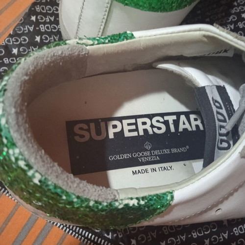 Golden Goose Superstar sneakers like new, size 38, white and green