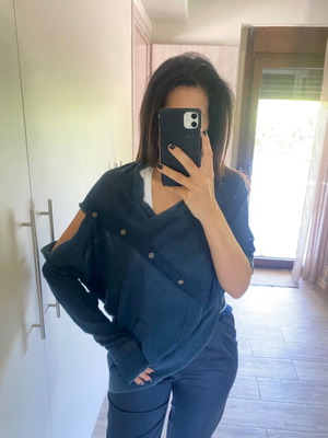 All Saints blouse used S/M blue