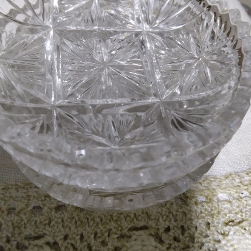 Antique crystal dessert plates from the 1950s, set of 4