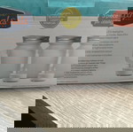  Φωτιστικό LED Βάζο 9x5.5cm με Καπάκι, Λαβή και Εναλλασόμενο χρωματιστό Φως.3 τεμάχια