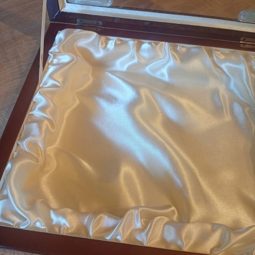 Stefanothiki like new, wood glass and satin lining 35x30x6cm