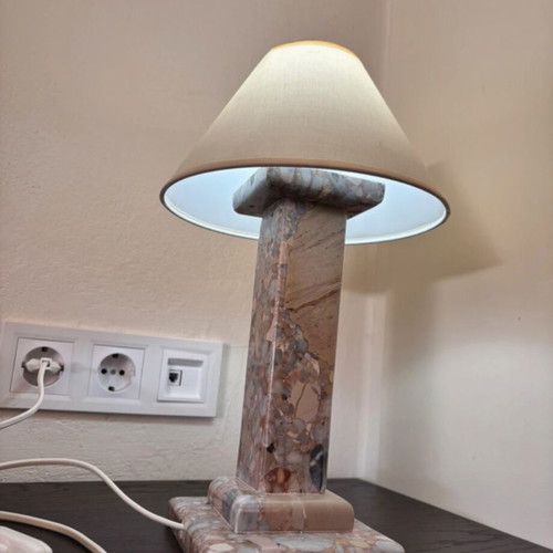 Marble bedroom table lamp, 37cm height