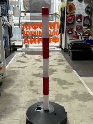 Traffic cone new for area marking red-white with base