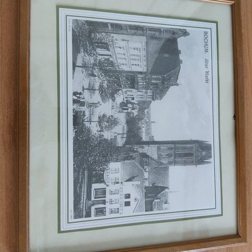 Framed print of central Bochum street 1905 used