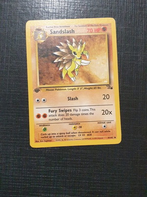 Pokemon card Sandslash 1st edition Fossil used
