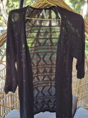 Light knitted cardigan black size S new