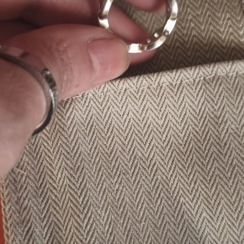 Gold-plated ring with chain design, like new, silver color, size 58-60