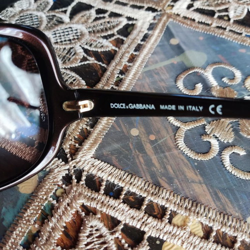 Dolce & Gabbana DG 6035 women's sunglasses used, brown oversized frame