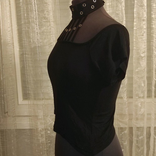 Black Gothic/Punk Top like new with chains and cut-outs XS/S