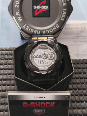 Casio G Shock GD100BW σαν καινούργιο, μαύρο, αδιάβροχο 200m