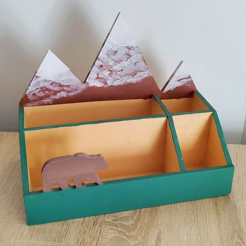 Wooden decorative box new, suitable for desk small items