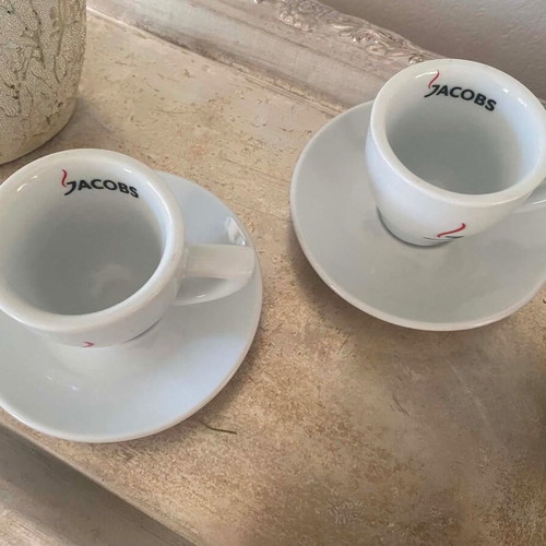 Jacobs collectible espresso coffee cups set of 2 like new