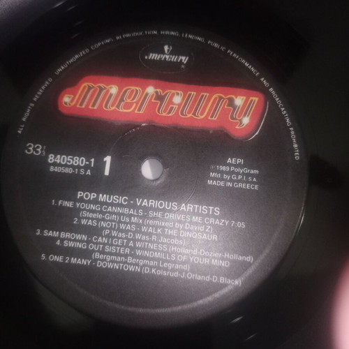 Pop music vinyl collections, 2 albums, 1985 & 1989
