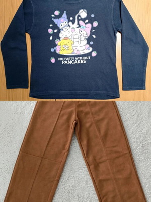Σετ Zara Kids 9-10 ετών με μακρυμάνικη μπλούζα Sanrio και βελούδινο παντελόνι σαν καινούργιο