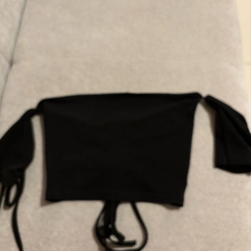 Black crop top with off-shoulder, size small, like new
