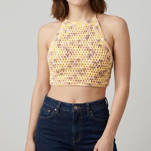 Handmade crochet crop top backless size small