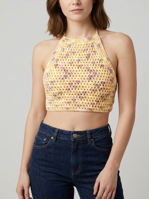 Handmade crochet crop top backless size small