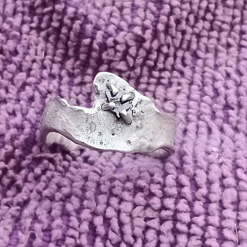Silver ring 925 with black diamond, like new, size 54