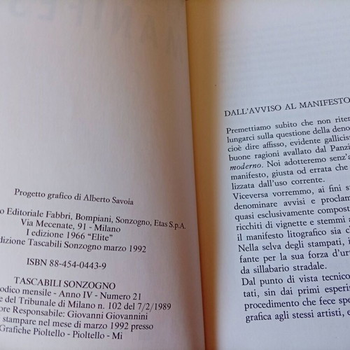 I Manifesti vintage book by Attilio Rossi in like new condition, Italian