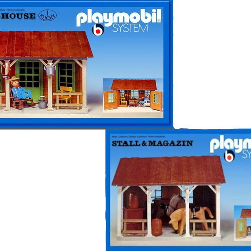 Playmobil Western Farm House and Stall Roof used